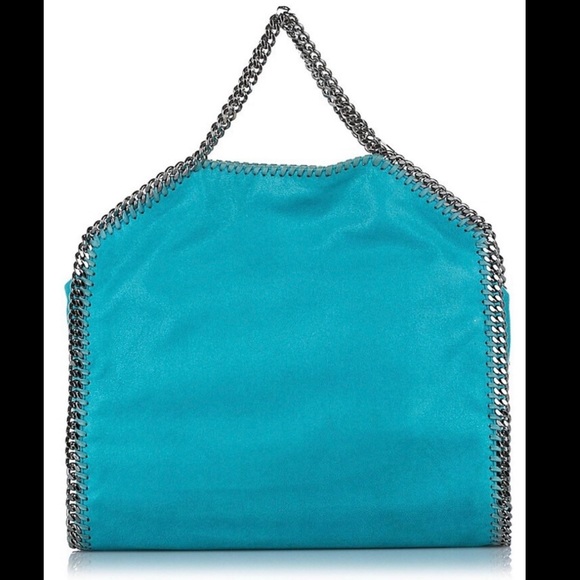 STELLA McCARTNEY Turquoise Falabella Fold-Over Bag!! - Picture 3 of 16